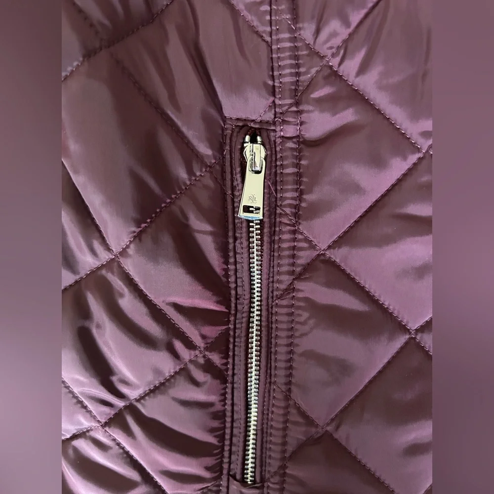 Women’s Ralph Lauren Women’s Wine Color Quilted Vest, Sz. PL (*PETITE LRG*) NWOT - Picture 5 of 6